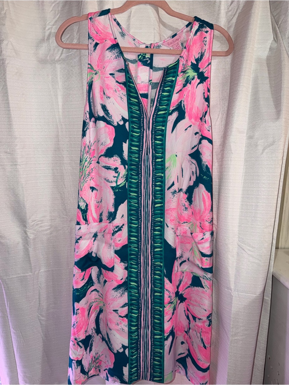 NWT Lilly Pulitzer Carlotta Stretch Shift, Tidal Wave, Pans Garden - Size 8